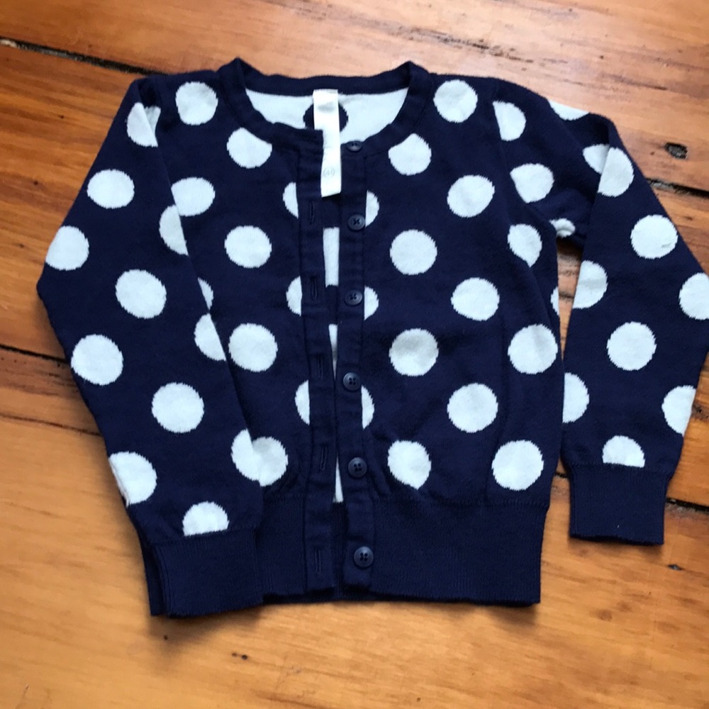 Navy Polka Dot Cardigan